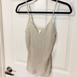 H&M Sparkly V Neck Tank Knit Small